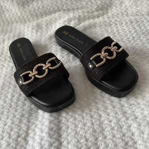 Women’s Anne Klein Tripp Chain Link platform Sandal Black Size 10 M